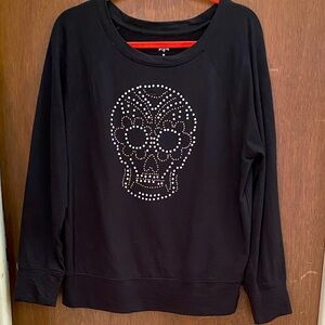 Beaded skull pullover